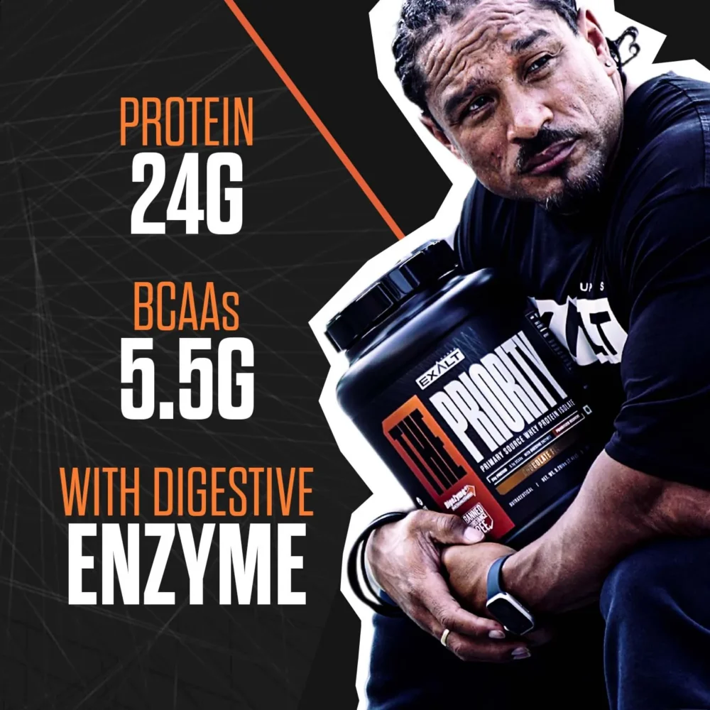 how many grams protein and BCAA in the priority protein supplement by exaltsupps