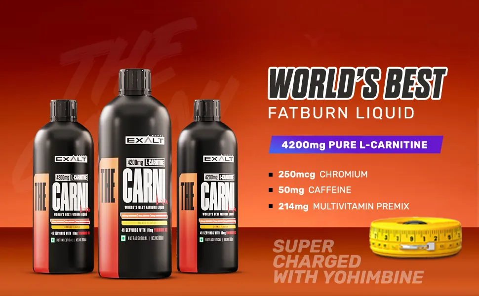 world's 1st fatburn liquid The Carni with multivitamin and chromium powered by Exalt Supps