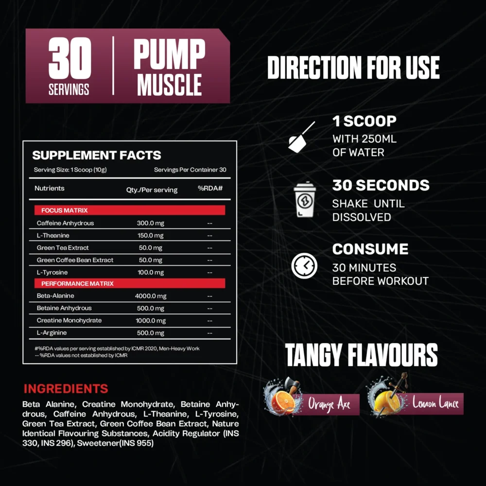 nutritional information and the right direction for use of kill script- pre workout